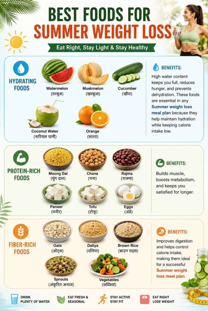 Best Foods for Summer Weight Loss infographics Best Foods for Summer Weight Loss