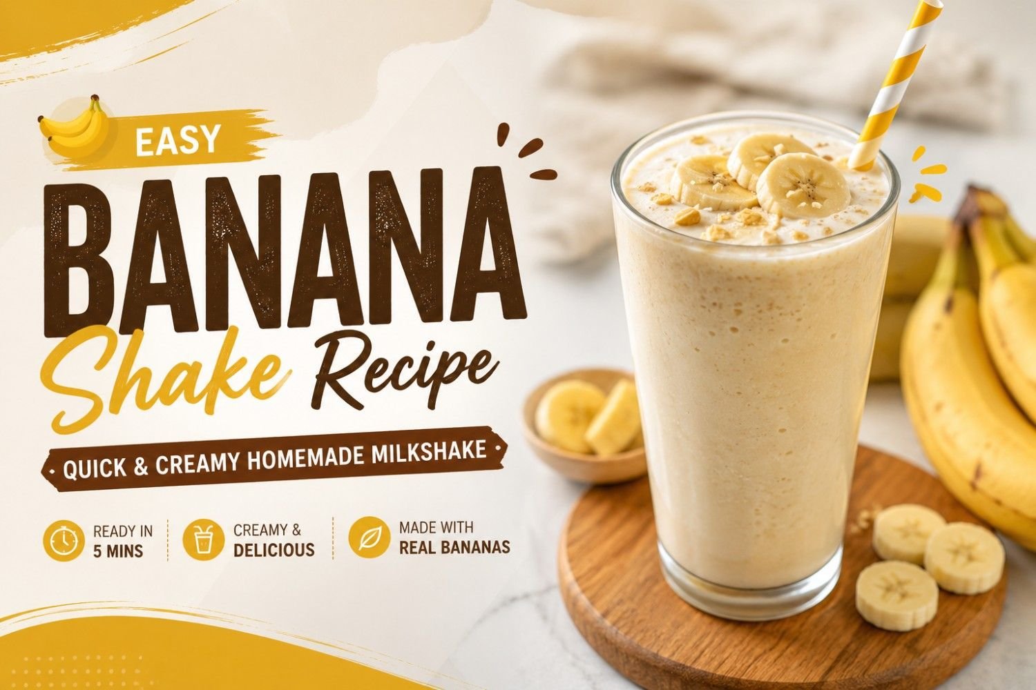Easy Banana Shake Recipe Quick & Creamy Homemade Milkshake