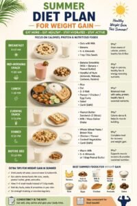 summer diet plan for weight gain