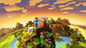 Minecraft multiplayer world where friends build and explore together in a creative multiplayer game