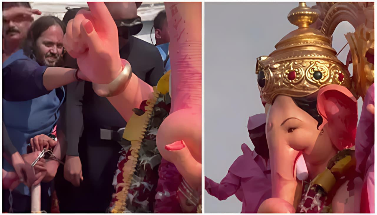 Anant Ambani’s devotion at Lalbaugcha Raja Visarjan