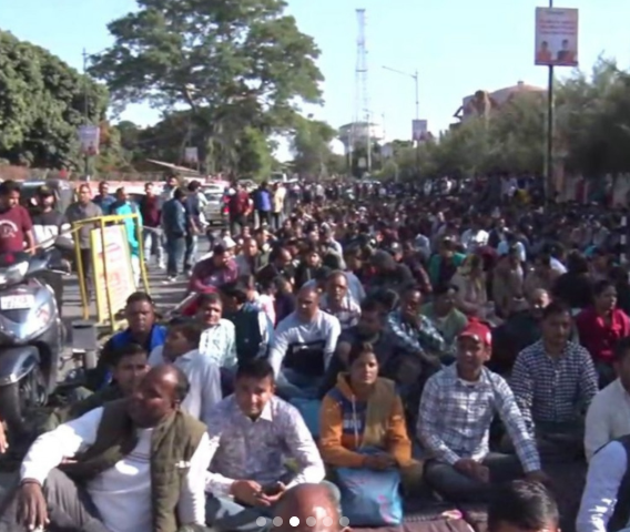 UPNL employees on strike demanding equal pay in Uttarakhand