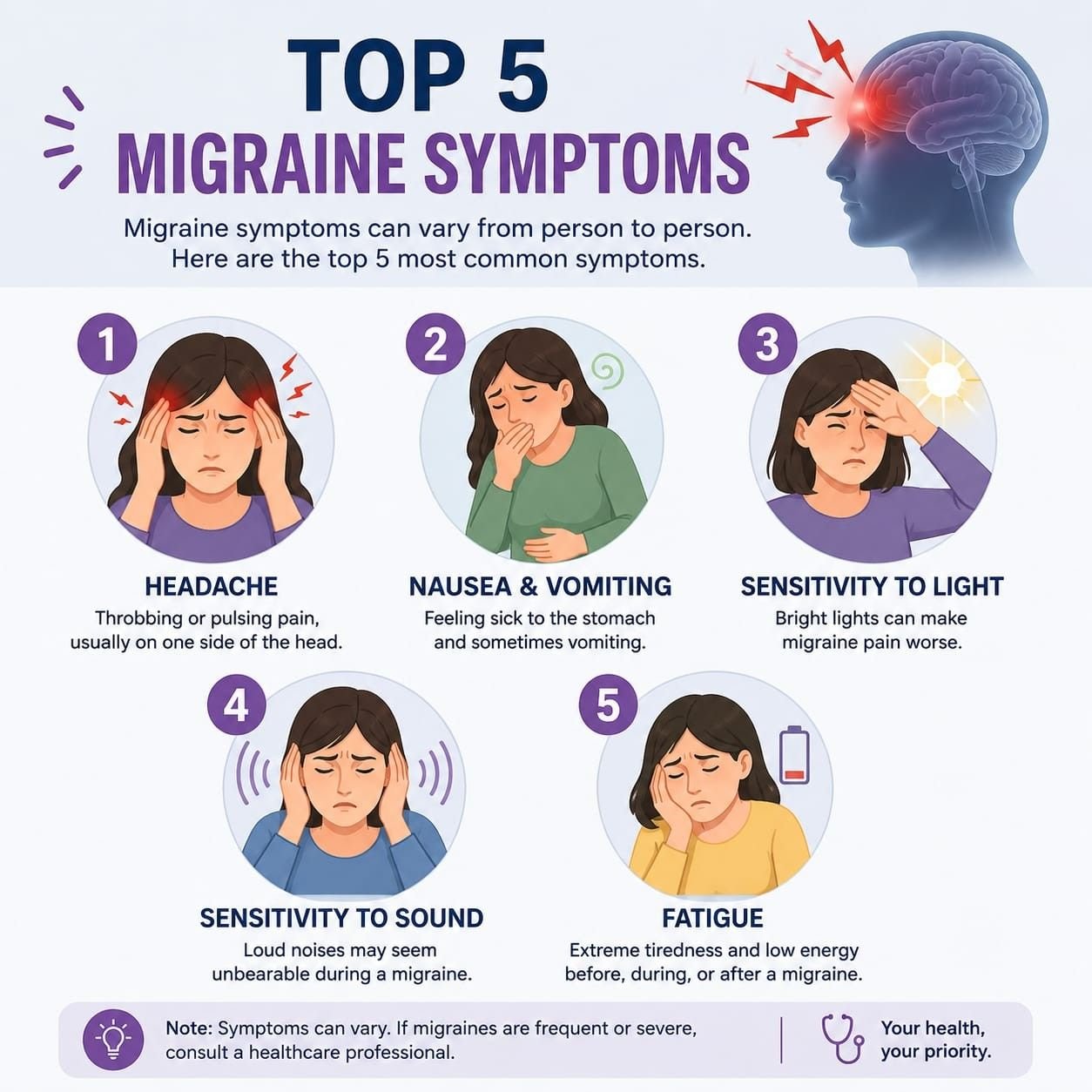 Top 5 Migraine Symptoms