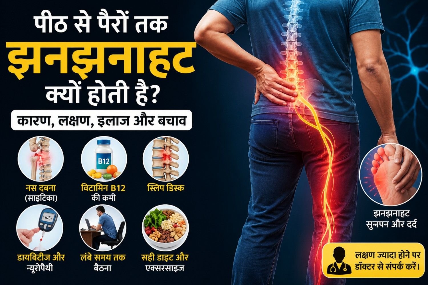 7 चौंकाने वाले कारण: पीठ से पैरों तक झनझनाहट क्यों होती है? जानें लक्षण, इलाज और बचाव